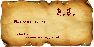 Markon Bere névjegykártya